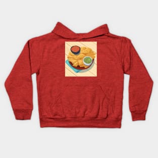 Tortilla chips, salsa, and guacamole Kids Hoodie